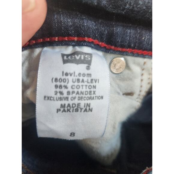 Levi's 512 Womens (Size 8) Dark Blue Denim Perfectly Slimming Ankle Pencil Jeans - Picture 2 of 8